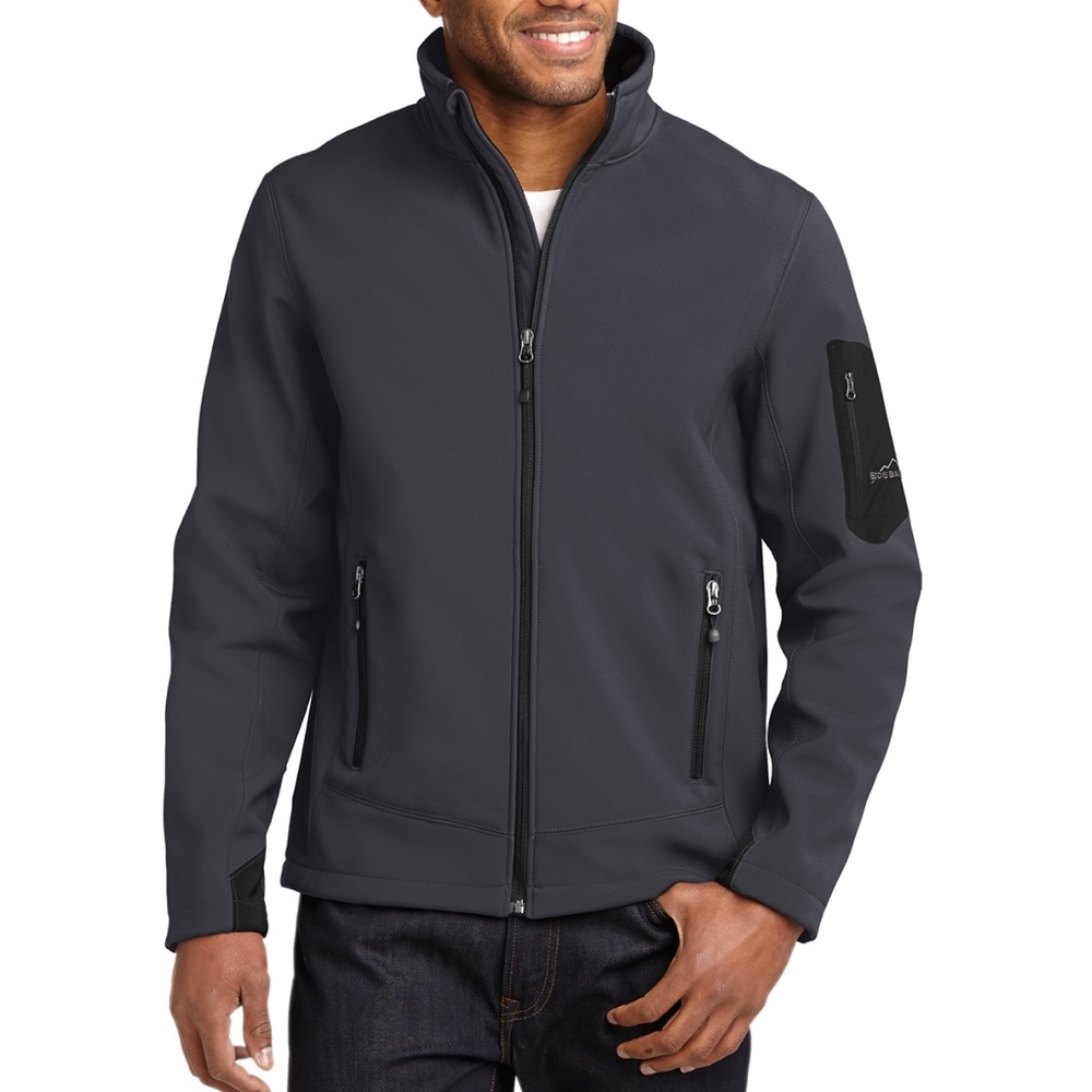 NEW Eddie Bauer Rugged Ripstop Soft Shell Jacket Size L Grey Steel/Black